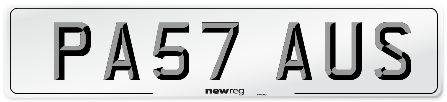 PA57 AUS Number Plate from New Reg